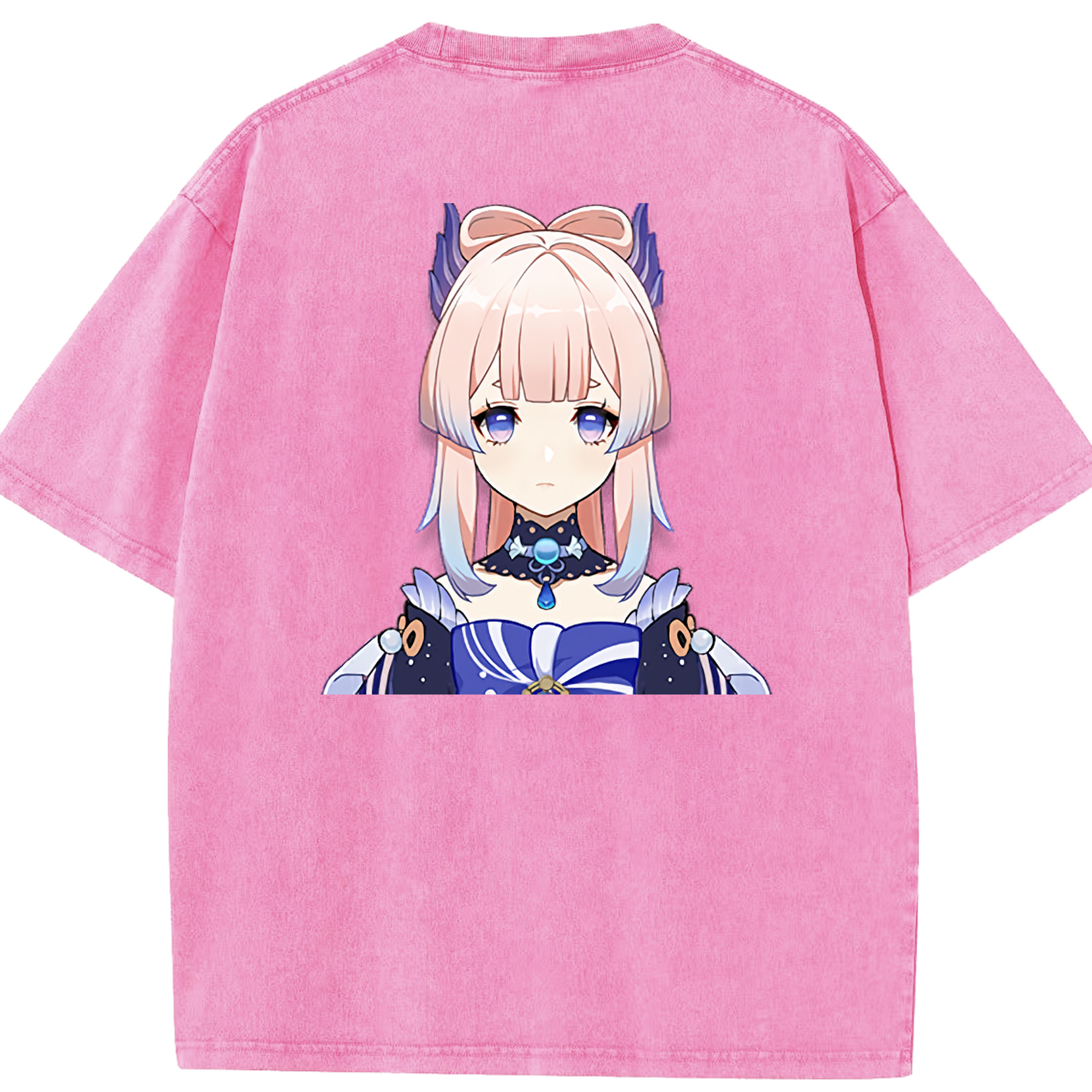 げんし神 珊瑚宮心海 サンゴノミヤ・ココミ genshin Sangonomiya Kokomi 綿100% ヴィンテージ風 半袖Tシャツ（背面プリント）